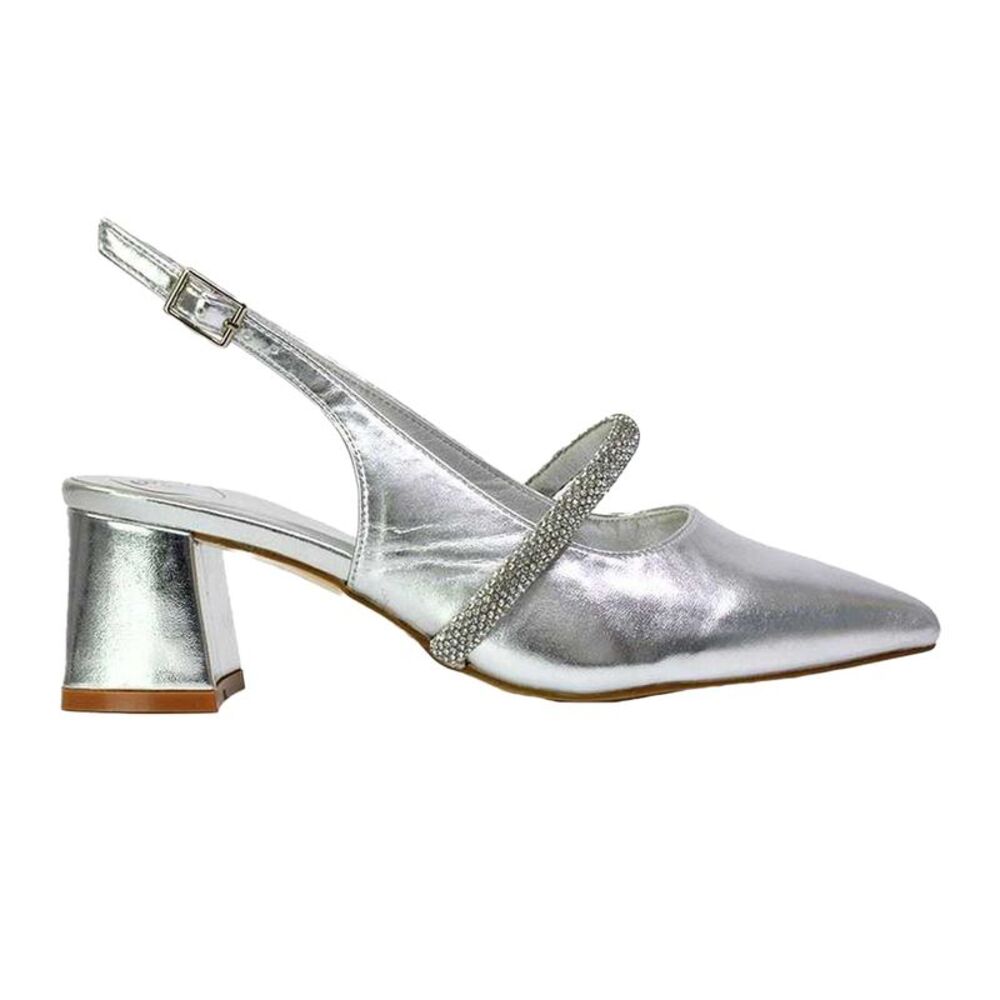 XY London Womens/Ladies Sandie Diamante Pointed Medium Block Heel High Heels / M
